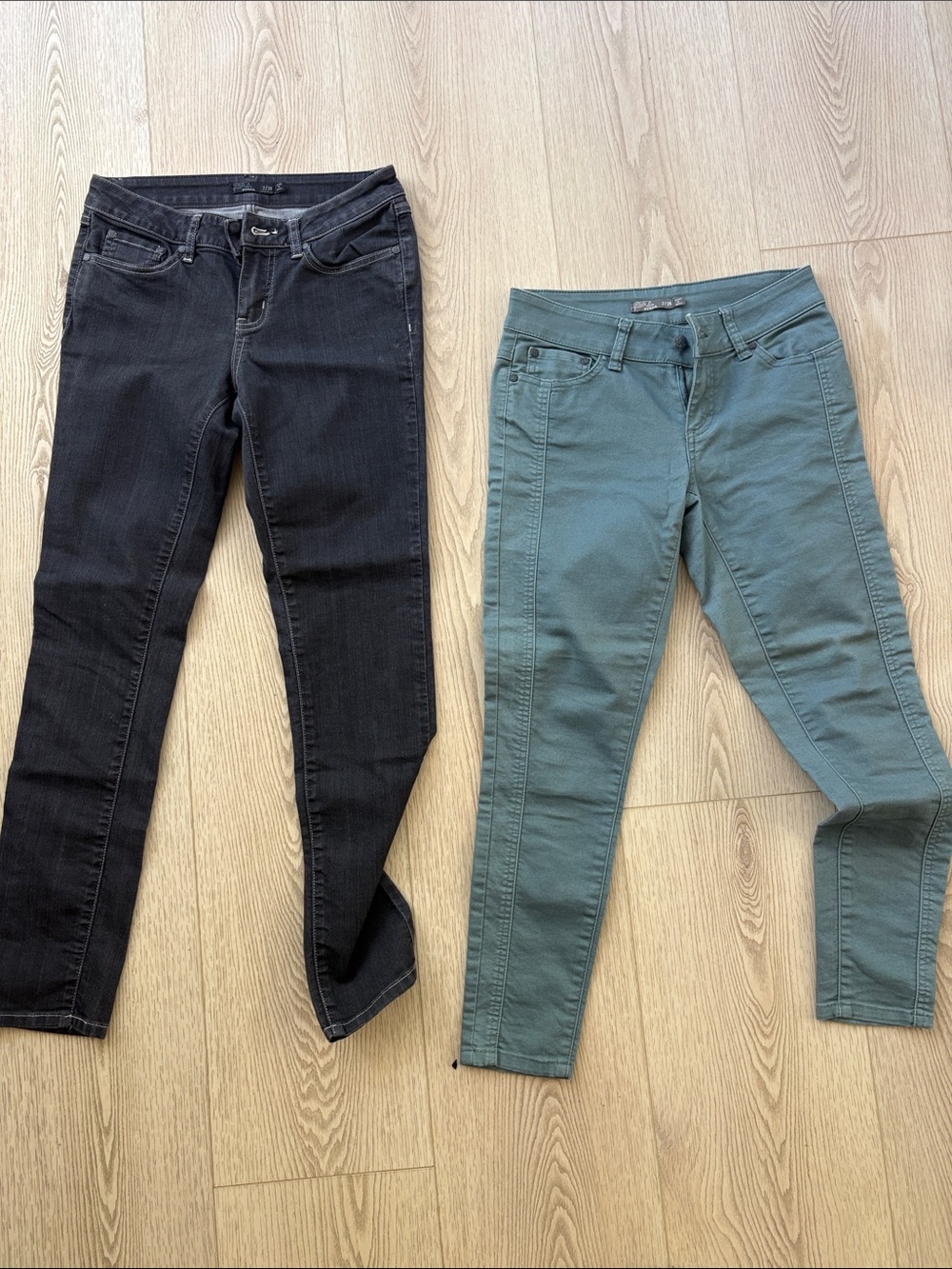 Prana Skinny Jeans in Black and Teal Green